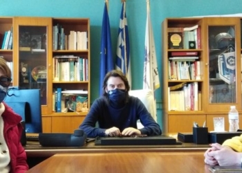 Συνάντηση Δημάρχου κ. Ι.Ταγκαλέγκα με την κ. Στ. Ταπανλή, για Παγκόσμια Ημέρα κατά του καρκίνου