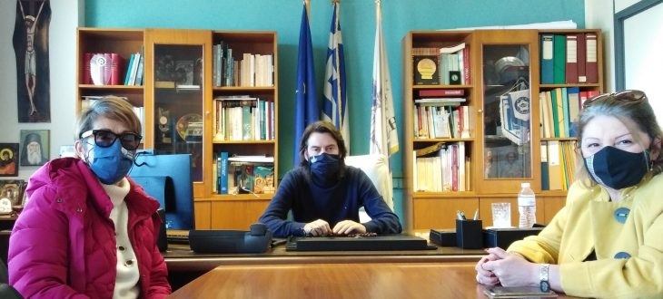 Συνάντηση Δημάρχου κ. Ι.Ταγκαλέγκα με την κ. Στ. Ταπανλή, για Παγκόσμια Ημέρα κατά του καρκίνου