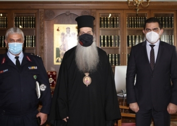 Ο Υπαρχηγός της ΕΛ.ΑΣ. στον Μητροπολίτη Φθιώτιδος κ. Συμεών