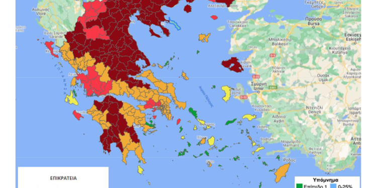 Στο βαθύ κόκκινο του επιδημιολογικού χάρτη της χώρας, η Φθιώτιδα