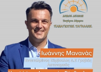 Ο Γιάννης Μανανάς υποψήφιος Δημοτικός Σύμβουλος στην ΔΕ Γραβιάς