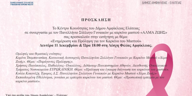 Ενημέρωση και Πρόληψη για τον Καρκίνο του Μαστού