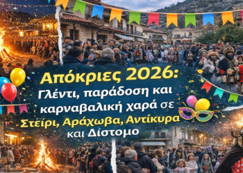 Απόκριες 2026: Γλέντι, παράδοση και καρναβαλική χαρά σε Στείρι, Αράχωβα, Αντίκυρα και Δίστομο