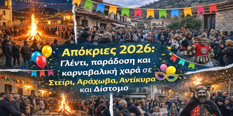 Απόκριες 2026: Γλέντι, παράδοση και καρναβαλική χαρά σε Στείρι, Αράχωβα, Αντίκυρα και Δίστομο