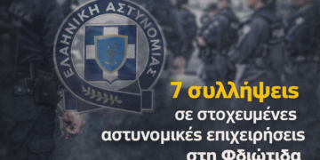7 συλλήψεις σε αστυνομικές επιχειρήσεις στη Φθιώτιδα