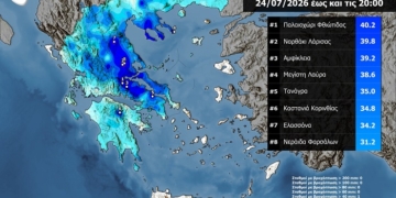 «Πρωταθλήτρια» στη βροχή η Φθιώτιδα – Πάνω από 39 χιλιοστά σε Παλαιοχώρι και Αμφίκλεια