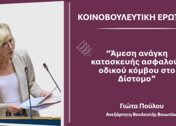 Στη Βουλή η ανάγκη για ασφαλή οδικό κόμβο στο Δίστομο – Κοινοβουλευτική παρέμβαση για άμεσα μέτρα